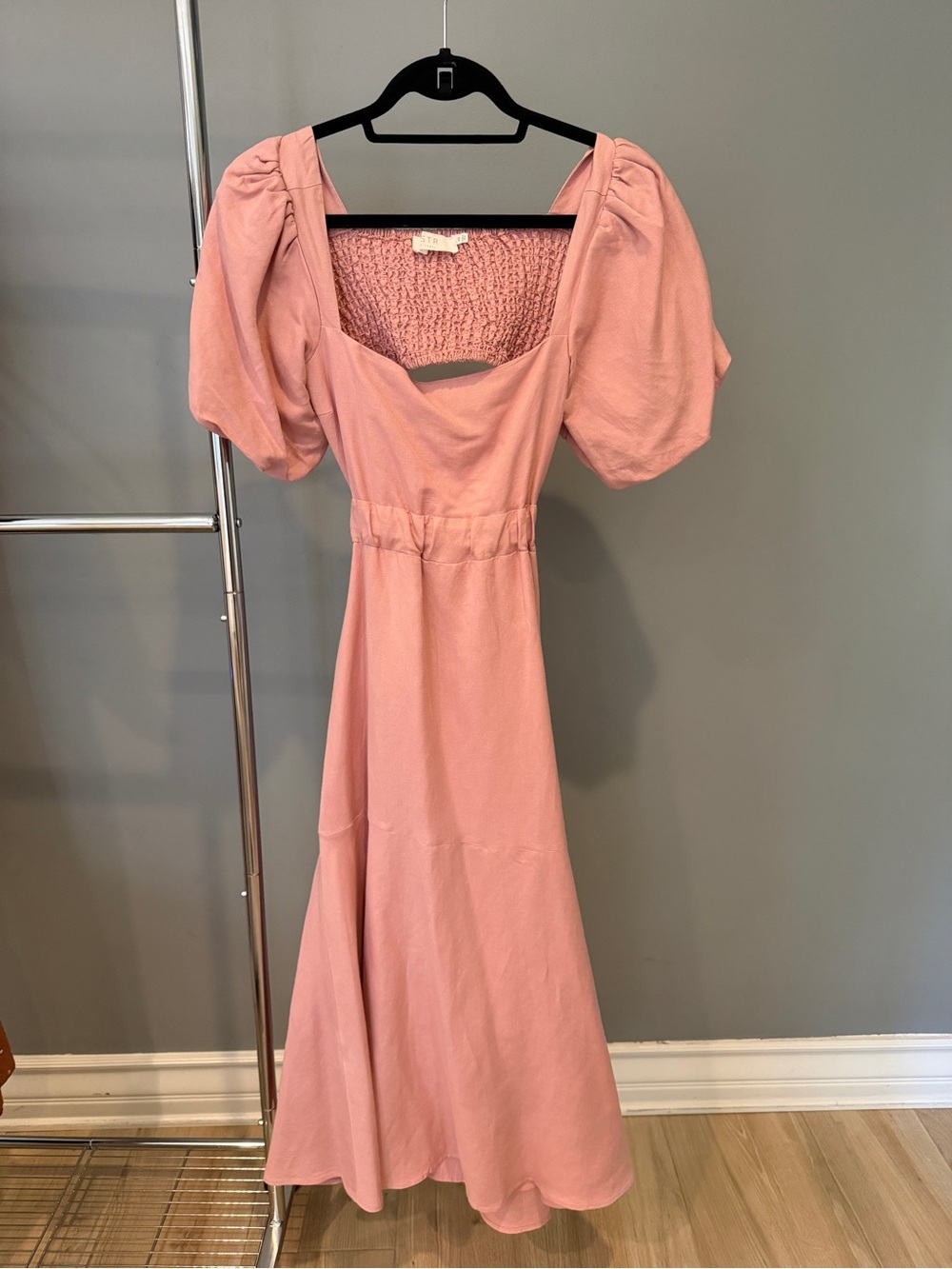 Astr Puff Sleeve Maxi Dress in Dusty Pink